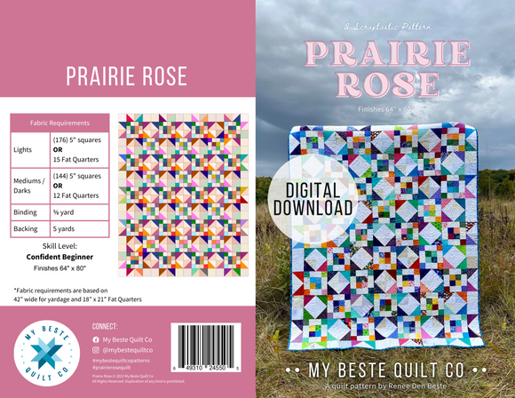 Prairie Rose by My Beste Quilt Co Digital Download