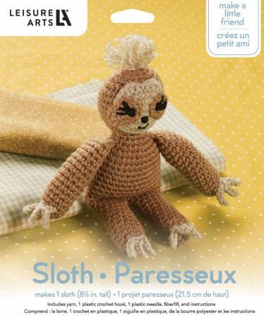 Leisure Arts Little Crochet Friend Kit Small Sloth