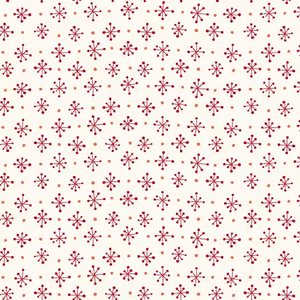 3454-48 Cream/ Red Mini Snowflakes