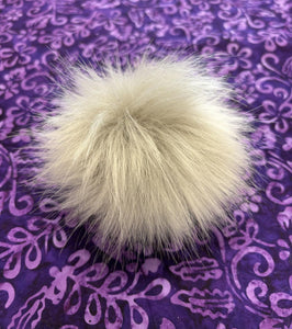 4" Light Grey Faux Fur Pom Pom