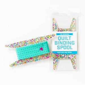 Binding Spool Teal Aqua & Gold Glitter