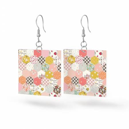 BloomBerry Leather Square Earrings