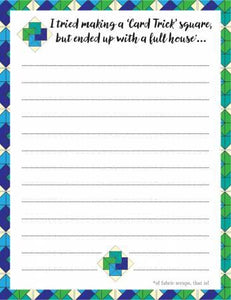 Card Trick Quilt Block Note Pad