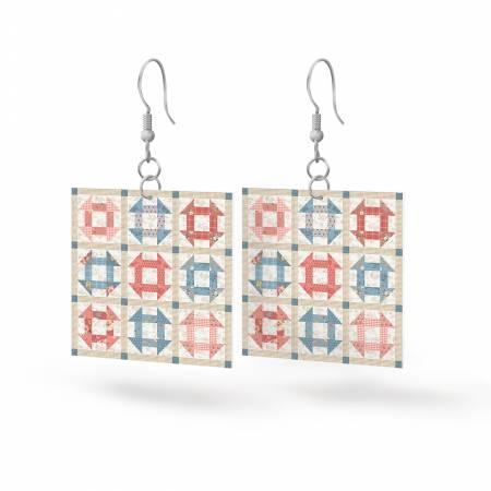 Countryside Leather Square Earrings