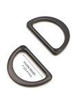 D-ring Flat 1 in Black Metal 2pc