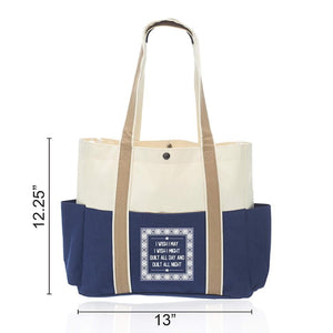 Dual Color Shoulder Tote Bag