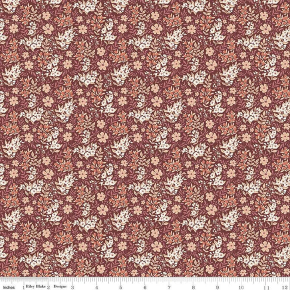 Evening on the Prairie Ditsy Floral Marsala