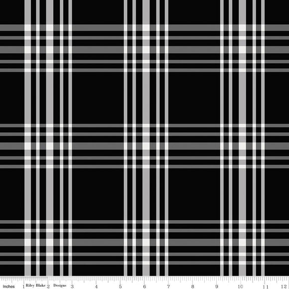 Fleur Noire Plaid C12521-Black