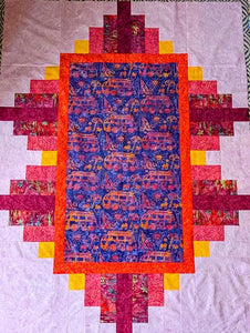 Grand Prize Batik Kit - Vintage Van and Beach Feature - 51"x69"