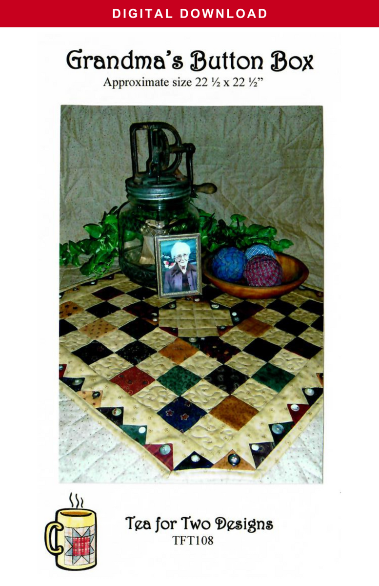 Grandma's Button Box Digital Download – Off the Rails Quilting