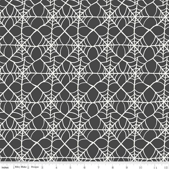 Hey Pumpkin Webs Charcoal