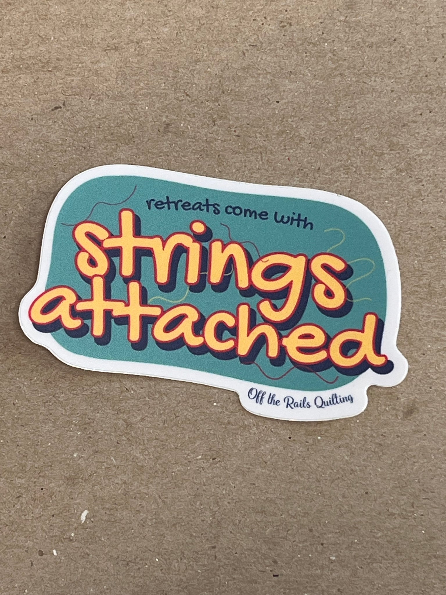 Strings Attached Sticker – Off the Rails Quilting