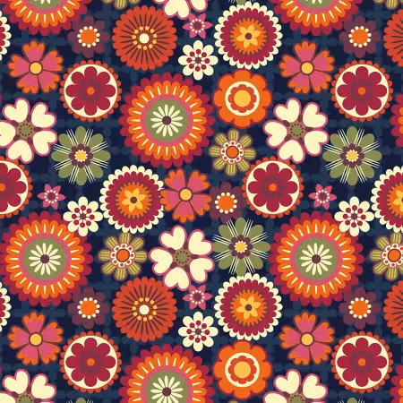 Navy Groovy Blooms DCX12464-NAVY