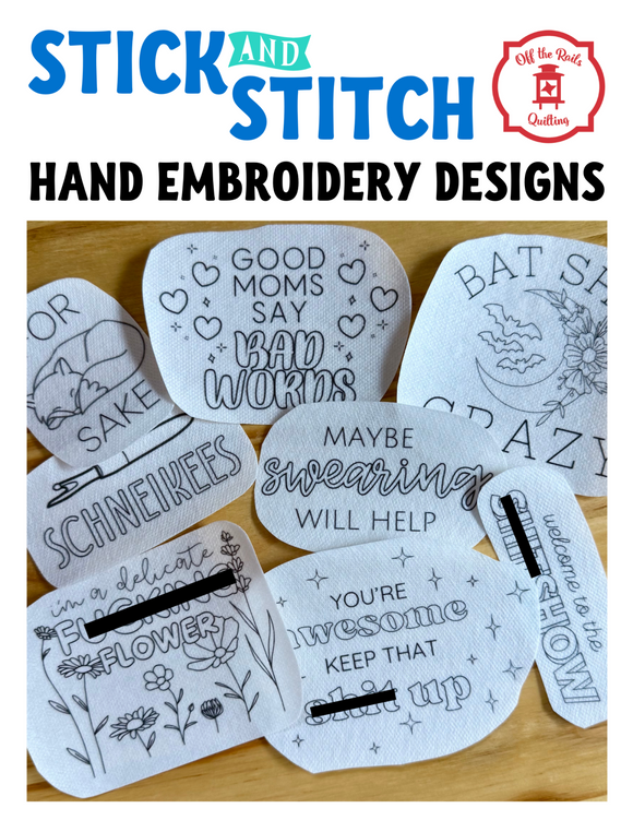 Snarky Stitches - Stick and Stitch Hand Embroidery Designs**