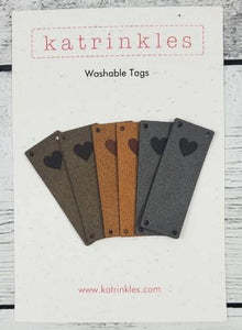 Solid Heart Foldover Tags Neutrals