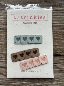 Solid Heart Square Tags - Pastels