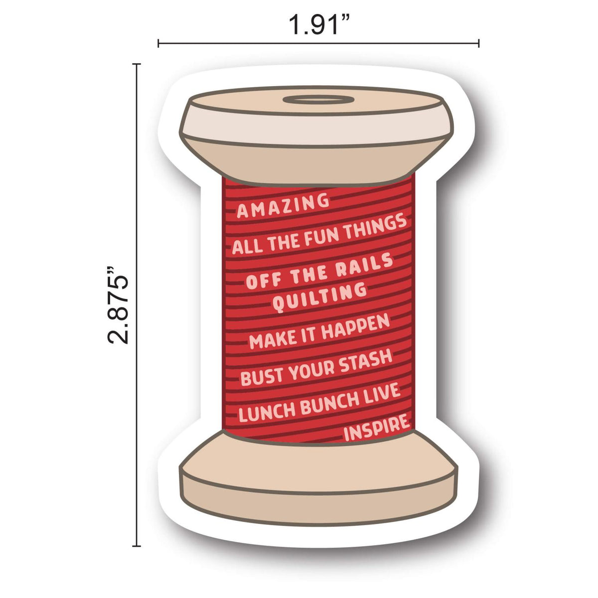 Spool Zone Sticker Spool Sticker – Off the Rails Quilting