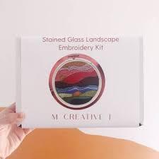 Stained Glass Landscape - Intermediate Hand Embroidery Kit