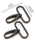 Swivel Hook 1.5 in Black Metal 2pc