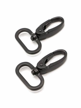 Swivel Hook 1in Black Metal Set of 2
