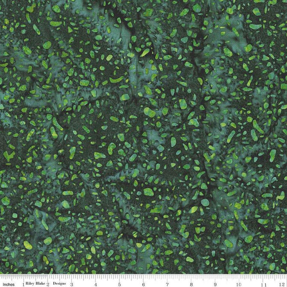 Terrazzo Forest Green Batiks Elementals - 2 5/8 yards