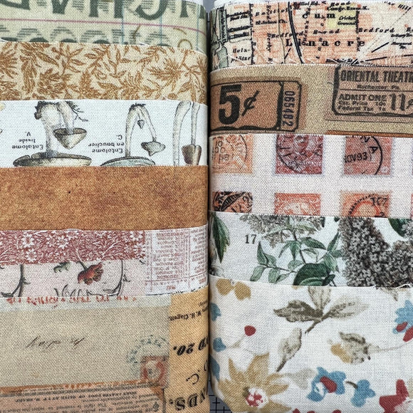 Tim Holtz Club - Month 3 Jan Orange 12 FQ and Pattern