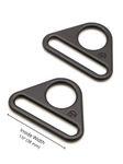 Triangle Ring fl 1.5 in Black Metal 2pc