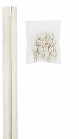 Zippers by the Yard - White