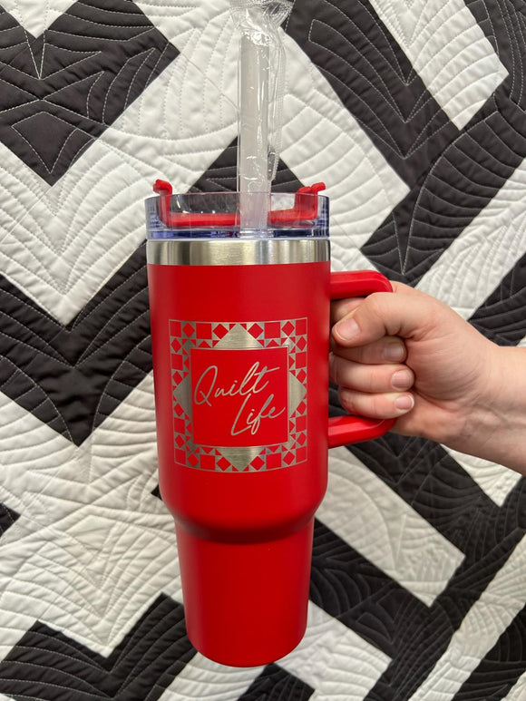 40 ounce Quilt Life Tumbler - Red