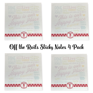 4 Pack Off the Rails Sticky Notes 3x3