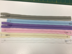 6 Assorted Pastel 14" Zippers - Colors may vary