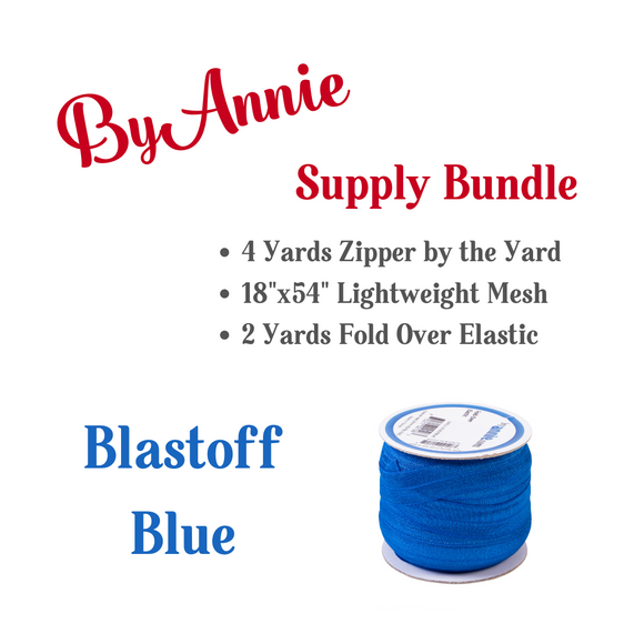 Blastoff Blue ByAnnie Zipper, Mesh, &  Elastic