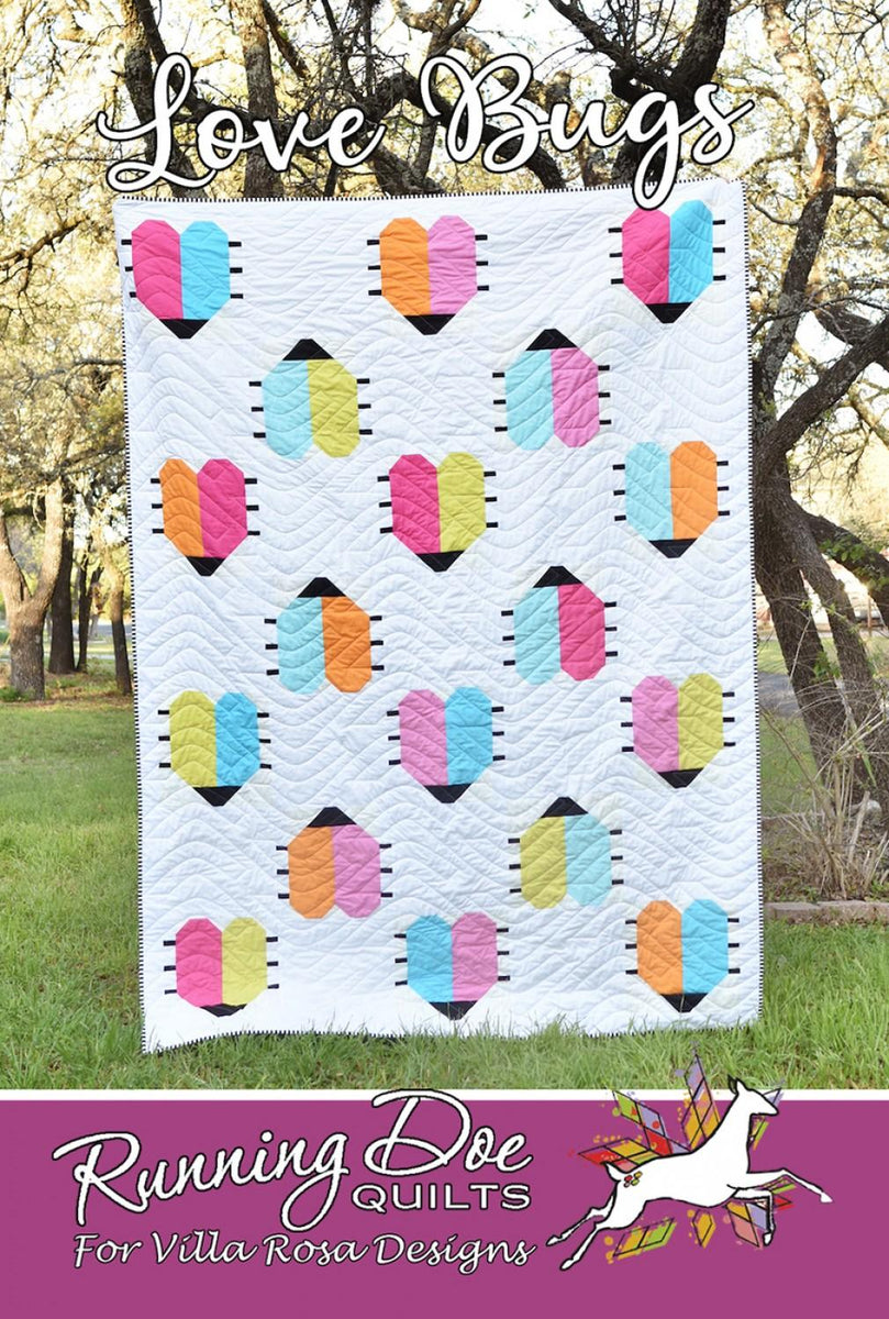 Running Rails Quilt Love Bugs By Running Doe Quilts for Villa Rosa Designs *Digital Downlo ...