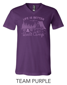 Quilt Camp V-Neck T-Shirt Team Purple Size Medium