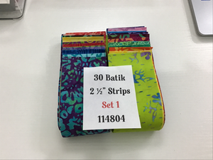 Set 1 - 30 Batik 2.5" strips 114804