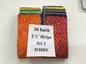 Set 2 - 30 Batik 2.5" strips 114805