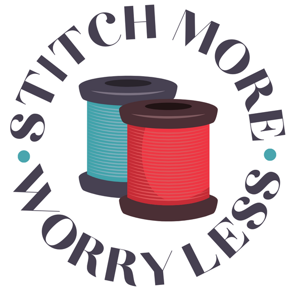 Stitch More Worry Less Sticker (Circle)
