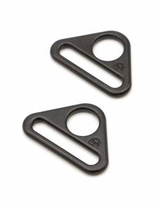 Triangle Ring Flat 1in Black Metal Set of 2