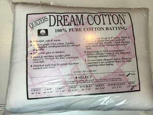 White Cotton Select Batting King 120"x122"