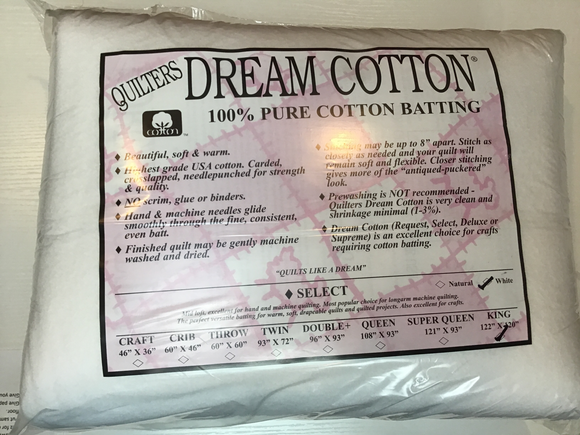 White Cotton Select Batting King 120