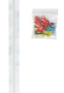 Zippers By the Yard White with Multi Color Pulls