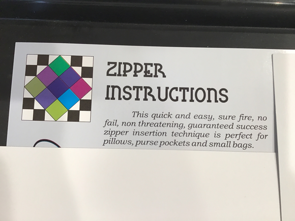 Zipper Instructions by Karen Montgomery