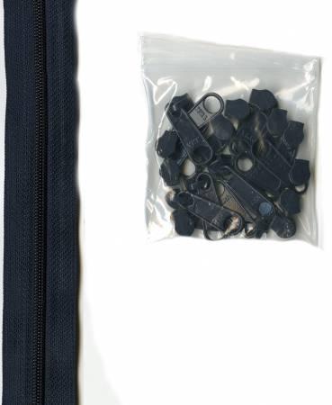 Zippers by the Yard - Navy