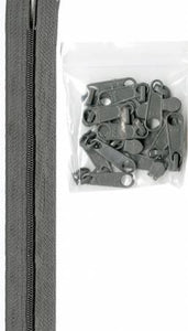 Zippers by the Yard - Pewter